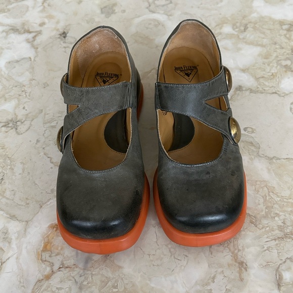 John Fluevog Unity Trina Leather Mary Jane Shoes Rare Vintage - Picture 4 of 13